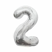 Unique Party 53822 - 34 Giant Silver Foil Number 2 Balloon  - $6.00