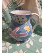 Large Antica Fornace Italian Pottery  Pitcher. Floral 8&quot; Tall 5 1/2&quot; Wide - $41.97 CAD