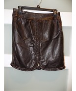 LEIFSDOTTIR Cocoa Brown Detailed Trim Leather Skirt  Size 6 Women&#39;s SOLD... - $143.52 CAD
