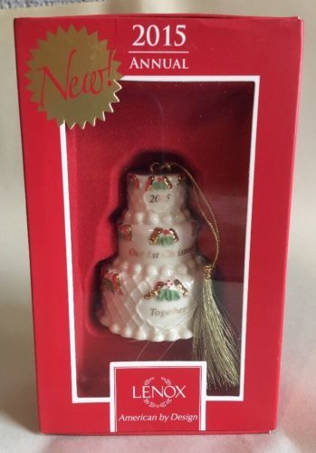 Lenox 2015 Our 1st Christmas Together Ornament Wedding Cake Anniversary Gift New - £23.56 GBP