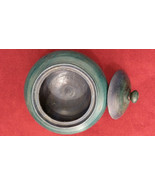 Beautifully Crafted Green Dyed Wood Bowl with Cover - $127.59 CAD