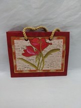 Target 2008 Red Flower Gift Bag 4.5&quot; X 6&quot; - $16.29 CAD