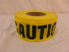 Classic Look Yellow Black Lettering CAUTION Tape 7&quot; Roll - £11.64 GBP