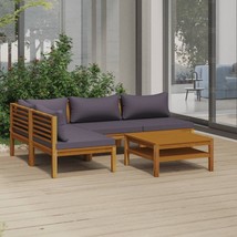 5 Piece Patio Lounge Set with Cushion Solid Acacia Wood - €633,50 EUR