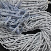 Natural Blue Lace Agate 2.5-3mm Faceted Round Gemstone Beads 13&quot; Strand BDS-1060 - £47.95 GBP