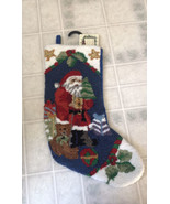 Christmas Needlepoint Stocking Santa Claus Holiday Ridgefield Home FREE ... - £23.07 GBP