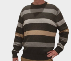 Daniel Cremieux Sz XXL Men Striped Sweater Charcoal Supima Cotton Crew Neck New! - £18.12 GBP