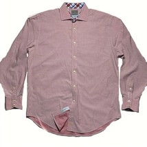 Td Thomas D EAN Mens Size M Pin Check Plaid Pima Cotton Long Sleeve Shirt - £21.57 GBP