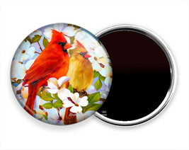 Cardinal Birds Magnolia Tree Flowers Fridge Refrigerator Note Magnets Gift Idea - £11.54 GBP+