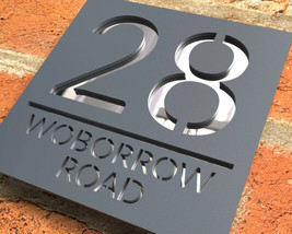 3D Personalized Custom Acrylic Modern House Numbers Sign Door Address Street  - £24.31 GBP+