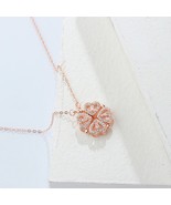 Sterling Silver 925 Four Leaf Heart Shape Necklace For Women Luxury Jewelry - £20.40 GBP