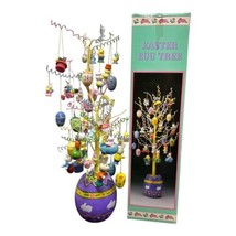 Easter Egg Tree With Ornaments 18-inches Tall Purple Yellow Bunny Rabbit... - $18.70