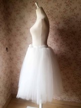 White Midi Tulle Skirt Outfit Custom Plus Size Tulle Ballerina Skirt Outfit image 5