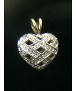 Puffy Heart Necklace Pendant Only, No Chain Marked 925 RJ CZ - $469.46 MXN