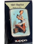 Retro Pinup  Sitting On Suitcases W/Camera 1941 Replica Zippo Lighter - €32,84 EUR
