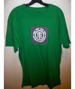 MEN&#39;S GUYS ELEMENT GREEN/GREY FAUX EMBROIDERED DESIGN LOGO TEE T SHIRT N... - $342.49 MXN