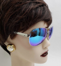 Guess Women&#39;s Sunglasses GGU 3002 S1-4 62 Silver Frame Aviator Mirrored ... - £19.43 GBP