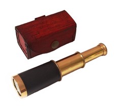 6&quot; Handheld Vintage Brass Telescope with Leather case - Pirate Navigation - £13.79 GBP