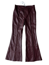 7 For All Mankind Seam Detail Faux Leather Flared Pants Burgundy ( L ) - £62.25 GBP