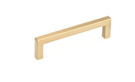 96mm Aurum Brushed Gold Contemporary Metal Cabinet Pull - £6.22 GBP