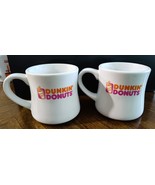 Lot of 2 Vintage Dunkin&#39; Donuts Diner Style Heavy Ceramic Coffee Cup/Mugs - £20.97 GBP