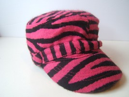 Tiger Stripe Hat Pink Black One Size Baseball Cap - £12.11 GBP