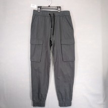 NWT Italymorn Sunrise Men&#39;s M Gray Cargo Jogger Pants, Elastic Waist Gor... - $32.00