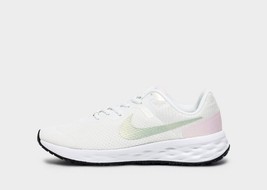 New Nike Revolution 6 Girl&#39;s Logo Running Sneakers Sz 7 Youth (8.5 Women) White - £46.53 GBP