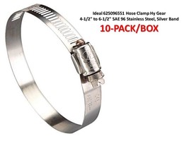 Hose Clamp 4-1/2" To 6-1/2" SAE-96 Stainless Steel 10-PK Ideal 625096551... - $11.87 Hose Clamp 4-1/2" To 6-1/2" SAE-96 Stainless Steel 10-PK Ideal 625096551... - $11.87