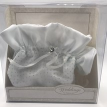 Bridal Bag Weddings by Amscan Drawstring White With Silver Dots Pouch Small - £11.57 GBP