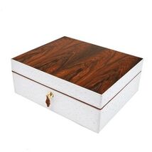 Brizard  White Ostrich and Rosewood Humidor 60 / 70 count and all accessories image 2