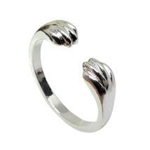 Cat Paw Print Ring Paw Impression S925 Sterling Silver Ring Adjustable Jewellery - $9.96