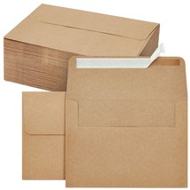 100 Pack Printable A7 Brown Envelopes For 5X7 Cards, Wedding Invitations... - £23.59 GBP
