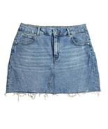 Wild Fable Denim Blue Jean Skirt Pockets Womens 14 Raw Edge Hem Pockets - £11.70 GBP