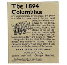 Columbia Bicycles 1894 Advertisement Victorian Pope Bikes Standard Price... - $12.50