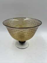 Zellique Hand Blown art glass Variegated Colored Candy Dish Paul Baugh Rare - $118.99