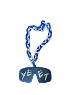 Jey Uso Yeet Glasses Inpired WWE Wrestling Necklace Chain 15&quot; Raised Let... - $34.30 CAD