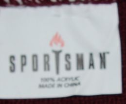 Sportsman Burgendy White Stripped Winter Hat Scarf Set Acrylic image 6