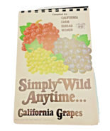 Cookbook 1968 Simply Wild Anytime California Grapes Recipes Book Vintage - £13.80 GBP