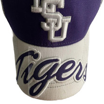LSU Tigers Script Hat Top Of The World Baseball Cap One Fit White Purple Sz S/M - £39.94 GBP
