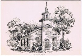 Postcard St Andrews Anglican Church Grimsby Ontario Line Drawing - £2.35 GBP