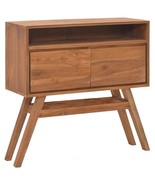 vidaXL Console Table Warm Natural Solid Teak Wood Standard Console Table - €155,72 EUR