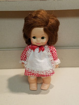 Vintage Horsman Dolls 1974 Redhead Hard Plastic Doll In Checkered Dress - £15.44 GBP