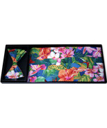 Floral Tropical Tuxedo Cummerbund and Bowtie Set - £60.51 GBP