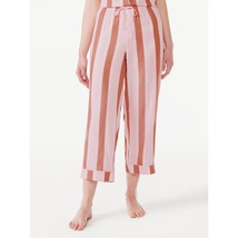 Joyspun Women&#39;s Plus Woven Cropped Pajama Pants, Brown Pottery Size 3X (22w-23w) - £14.07 GBP