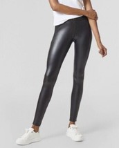 Hue Studio Women&#39;s Mid-Rise Zip Front Faux Leather Leggings - Black XXL NWT - £18.99 GBP