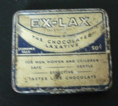 Vintage Ex-Lax Tin Chocolated Laxative Economy Size 50 Cents 40 Tablets - £9.39 GBP