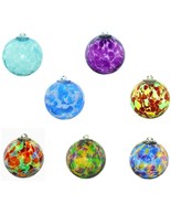 New Mouth-Blown Mottled Art Glass Friendship Ball Heart Ornament 4 or 5 ... - $23.47+
