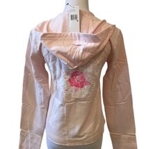 Vintage DKNY Donna Karan Dream Blush Pink Zip up Hoodie Sz Medium with T... - $23.64