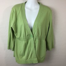 Dressbarn Women&#39;s Green Sweater Cardigan Work Office Church Size L Lg Large - £19.65 GBP